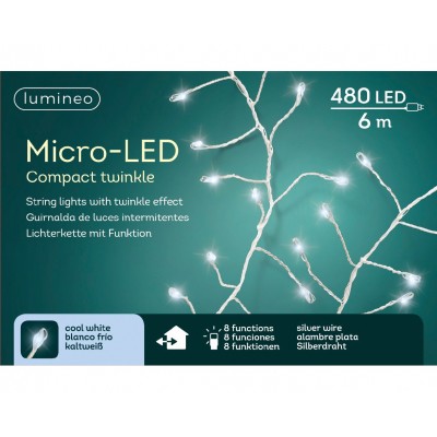 Гирлянда micro-LED Compact Lumineo, 6 м. Цвет света в ассортименте